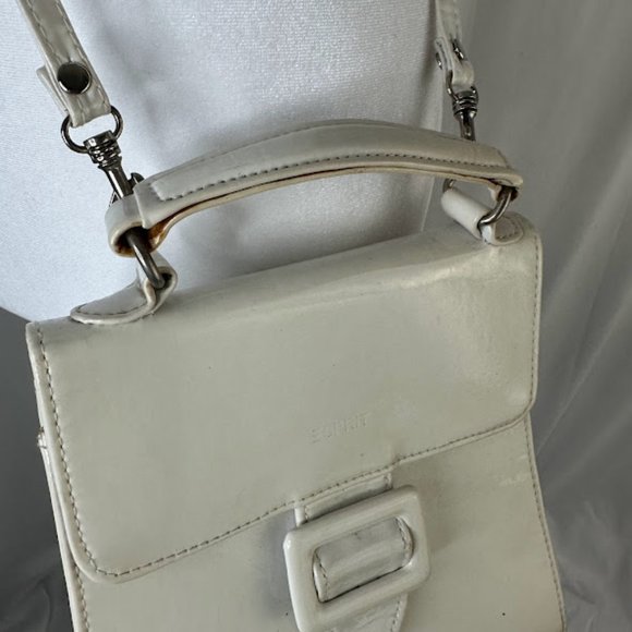 Vintage Y2K Esprit Shiny White Handled Mini Crossbody Bag - Picture 4 of 14